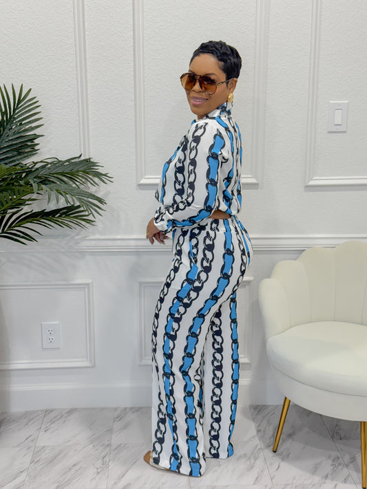 Pattern print Pants set