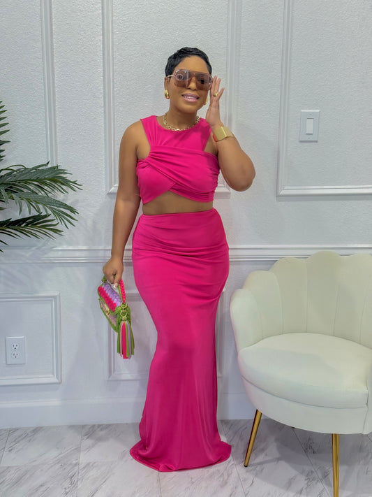 Pink Sapphire Skirt Set