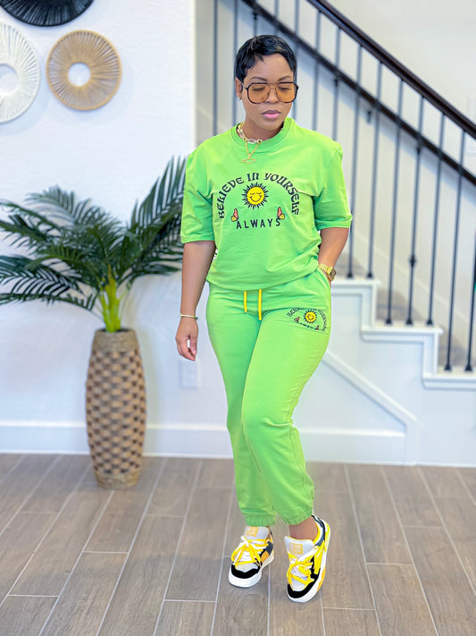Believe in you jogger set
