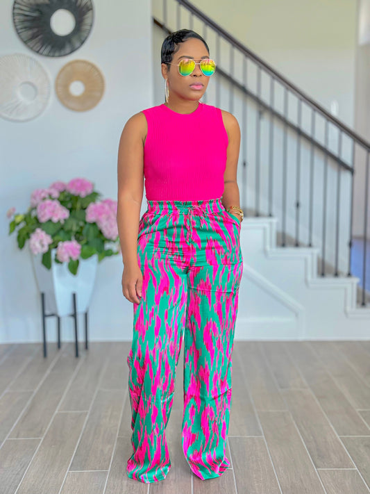 SATIN WIDE LEG PANT