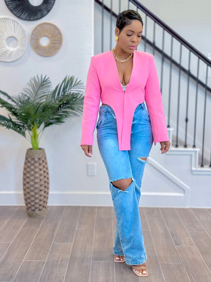 HOT STUFF PADDED SHOULDER BLAZER
