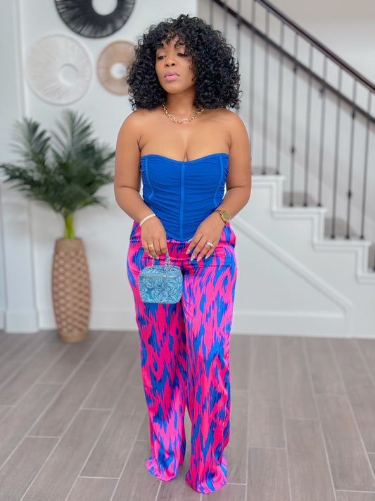 SATIN WIDE LEG PANTS
