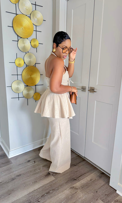 Ashley 2 piece linen pants set