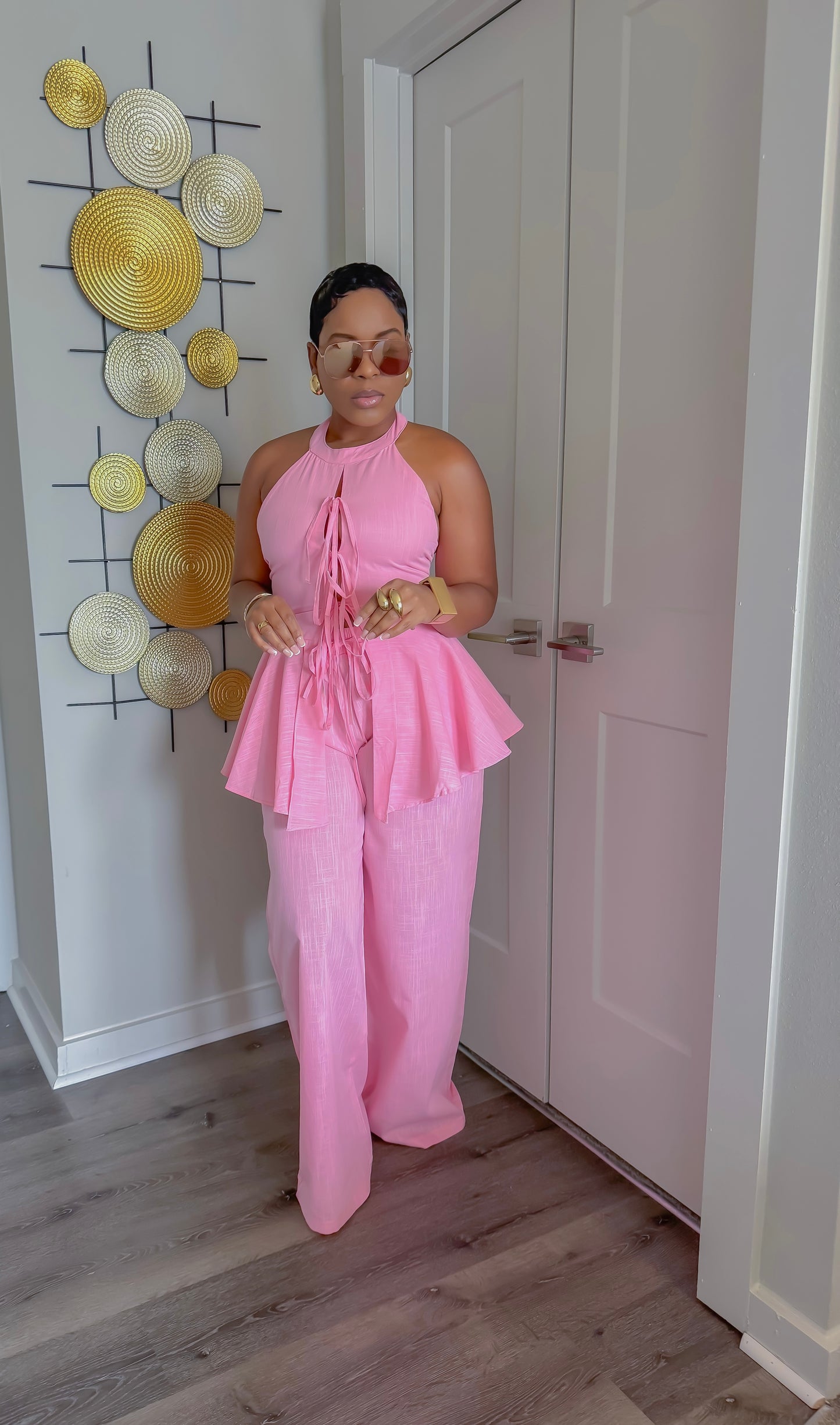 Ashley 2 piece linen pants set