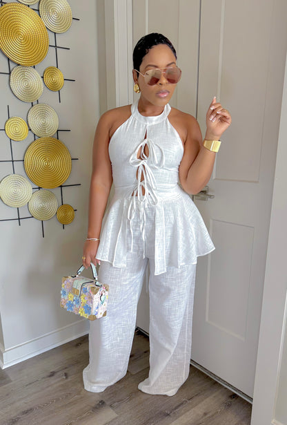 Ashley 2 piece linen pants set