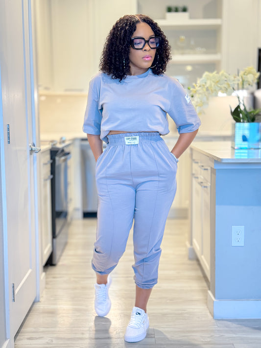 Spring/Summer Lux T-Shirt Lounged jogger set