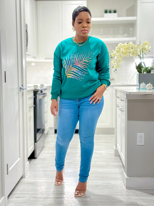 Colorful Sequins designs sweatshirt