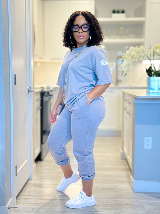 Spring/Summer Lux T-Shirt Lounged jogger set