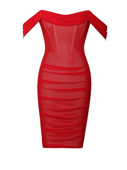 LADY IN RED Boned Corset dress